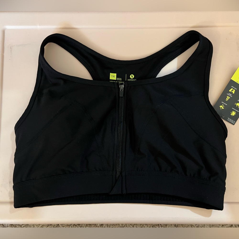 Xersion Black Sports Bra Racerback Design